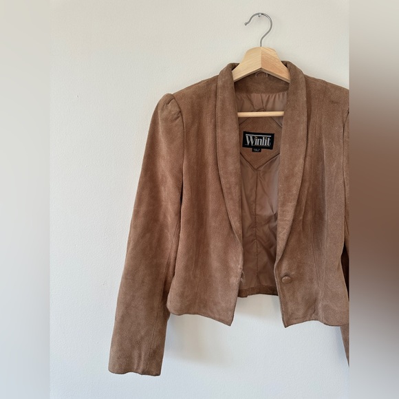 Vintage Winlit Suede Leather Blazer Jacket - Picture 2 of 15